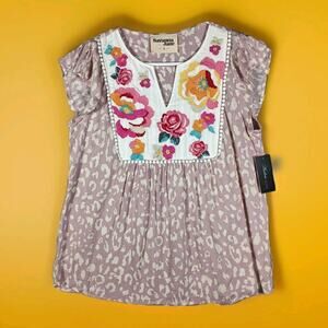 Savanna Jane Top Blouse Women Small Embroidered Peasant Cowgirl Boho